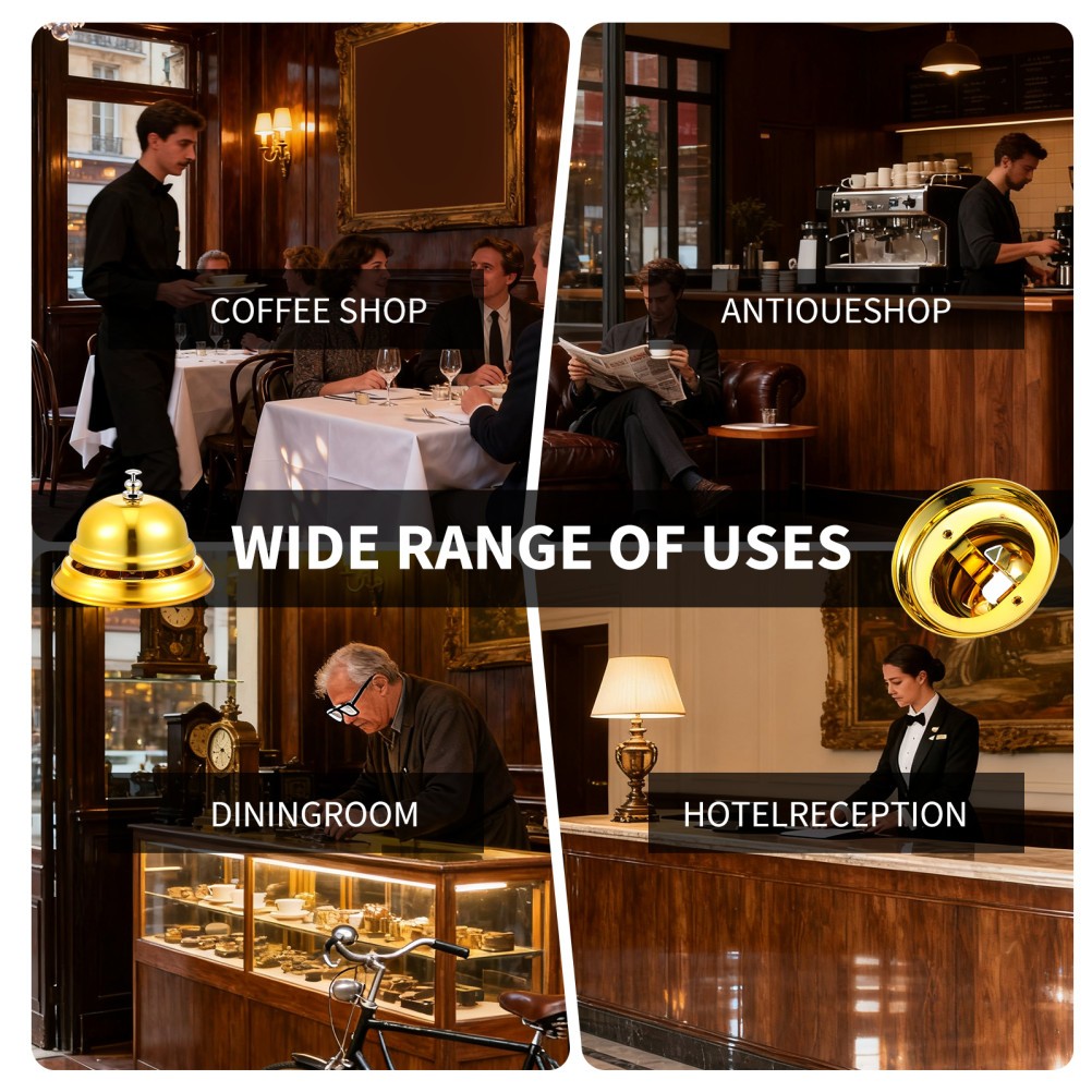 Pressing Service Bell Metal Reception Bell for Kitchen Restaurant Bar