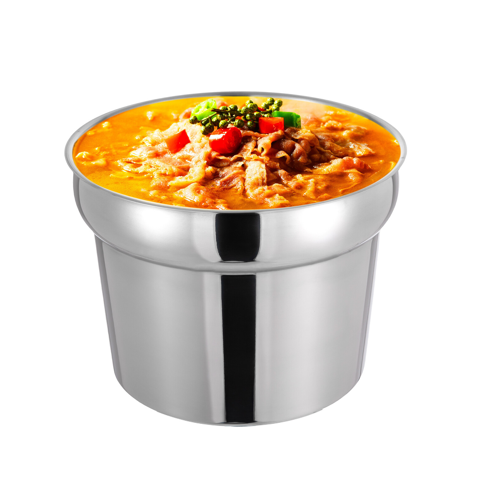 11.62Qt Round Stainless Steel Soup Warmer Soup Chafer with Pot Lid & Fuel Holder