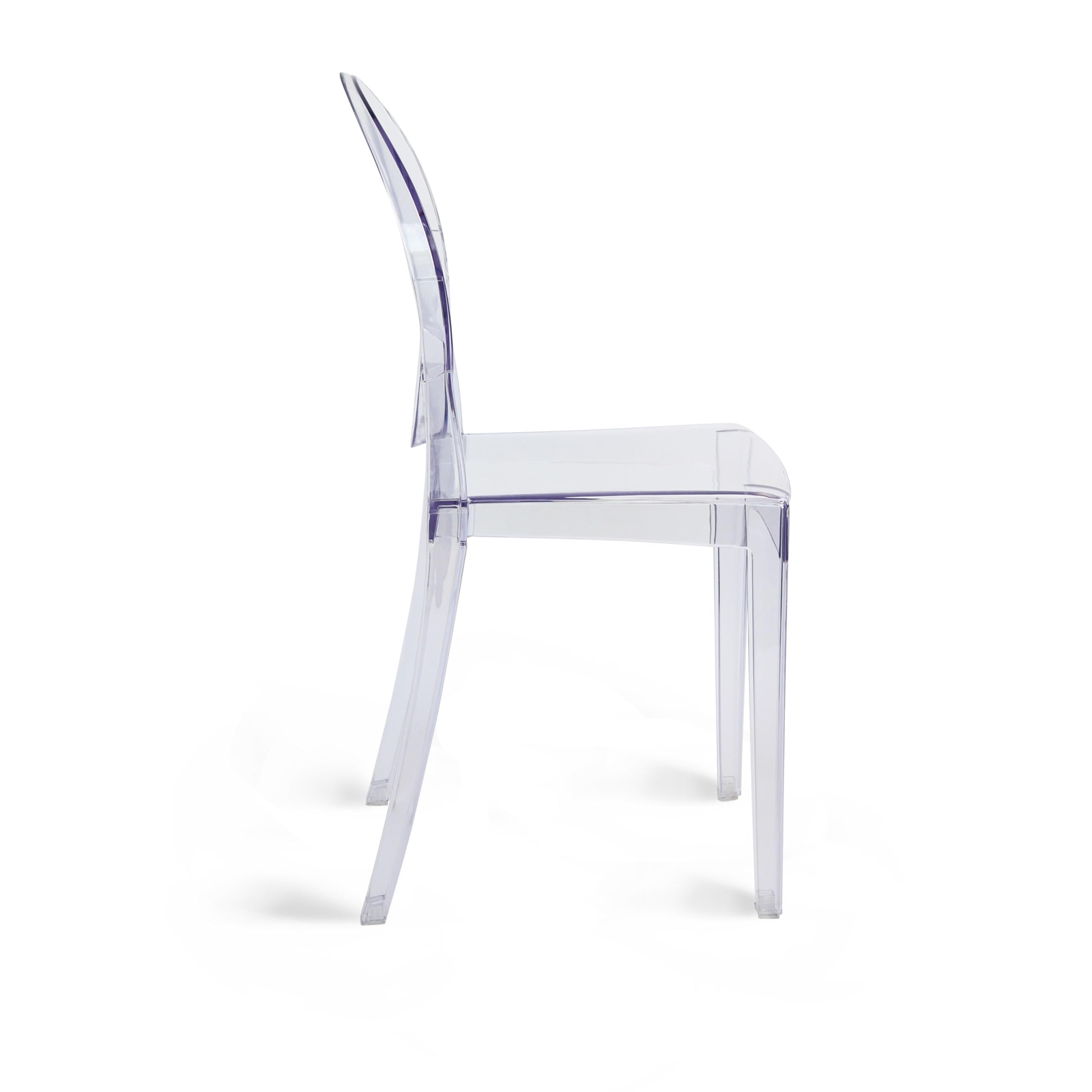 Set of 4 Ghost Chairs Transparent Crystal Acrylic Stacking Chair for Events Home
