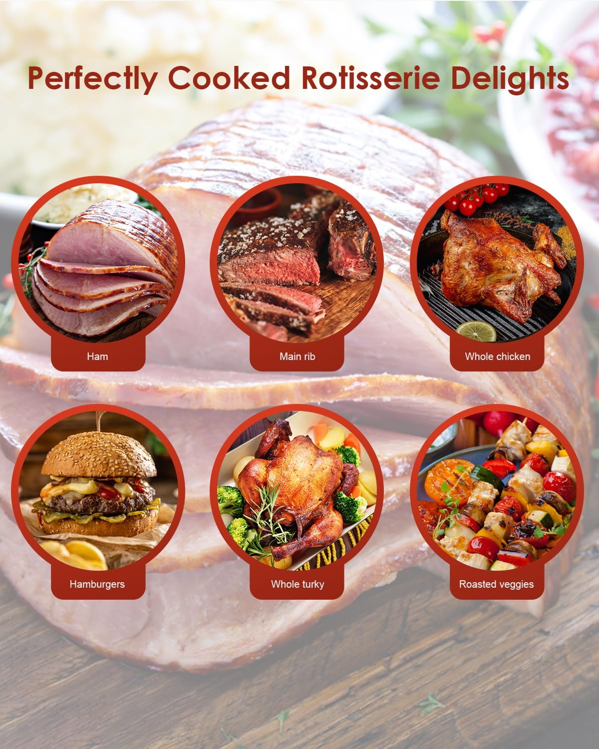 Rotisserie Grill Kit, Automatic Rotating BBQ, UL Certificated Universal black