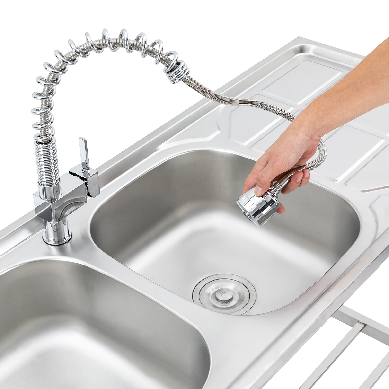 Commercial Utility Prep Sink 2Compartment Stainless Steel KitchenPrep Work Table