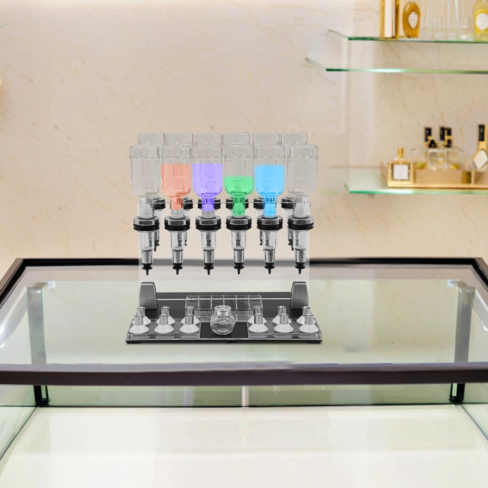 12 Bottles Perfume Dispenser Manual Desktop Perfume Dispenser Machine 200ml