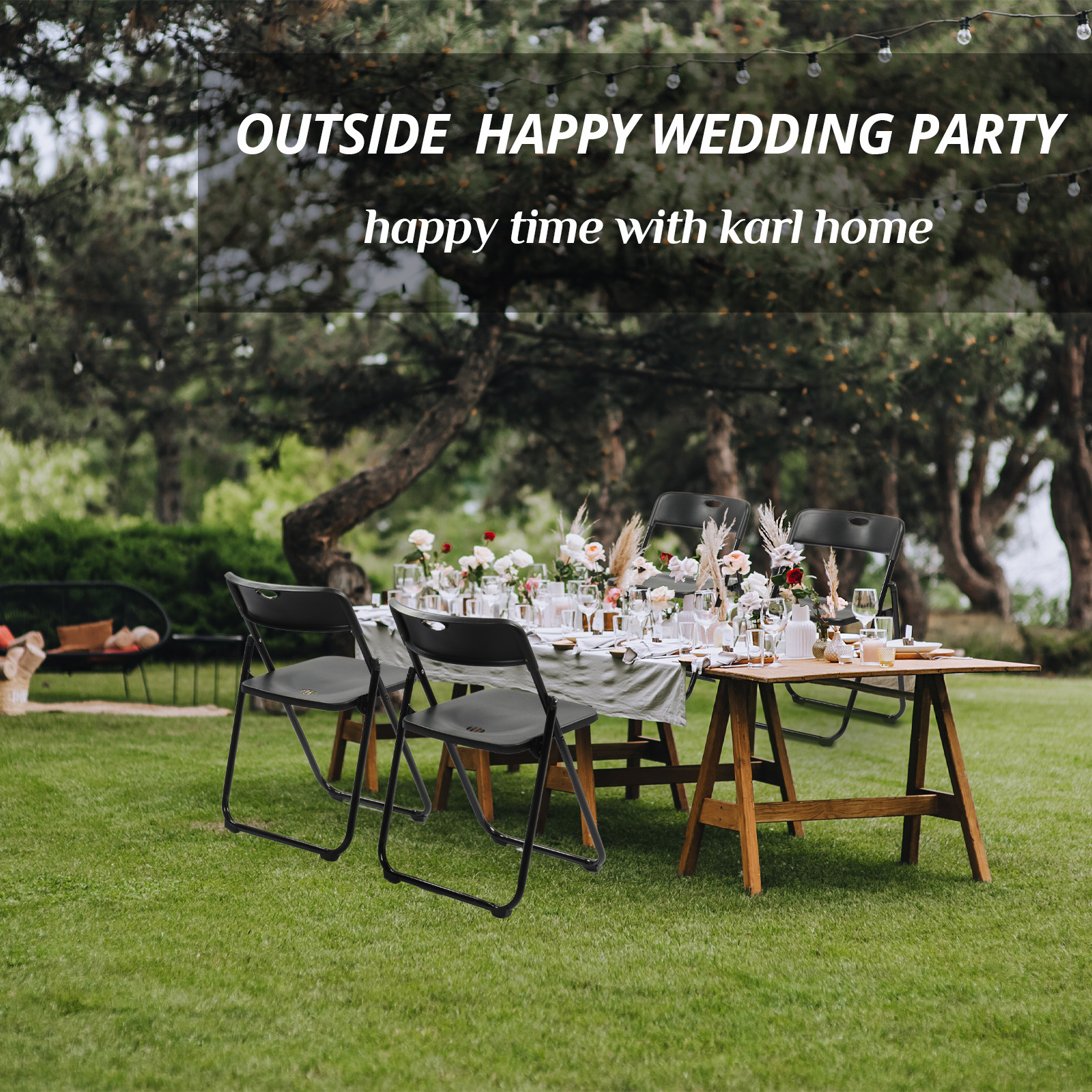 280Lbs Weight Limit Heavy Duty Plastic Folding Chair with Reinfoced Steel Frame