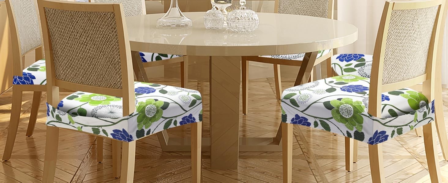 Dining Room Chair Covers Set of 6, Easy Installation Stretchy Jacquard Armless