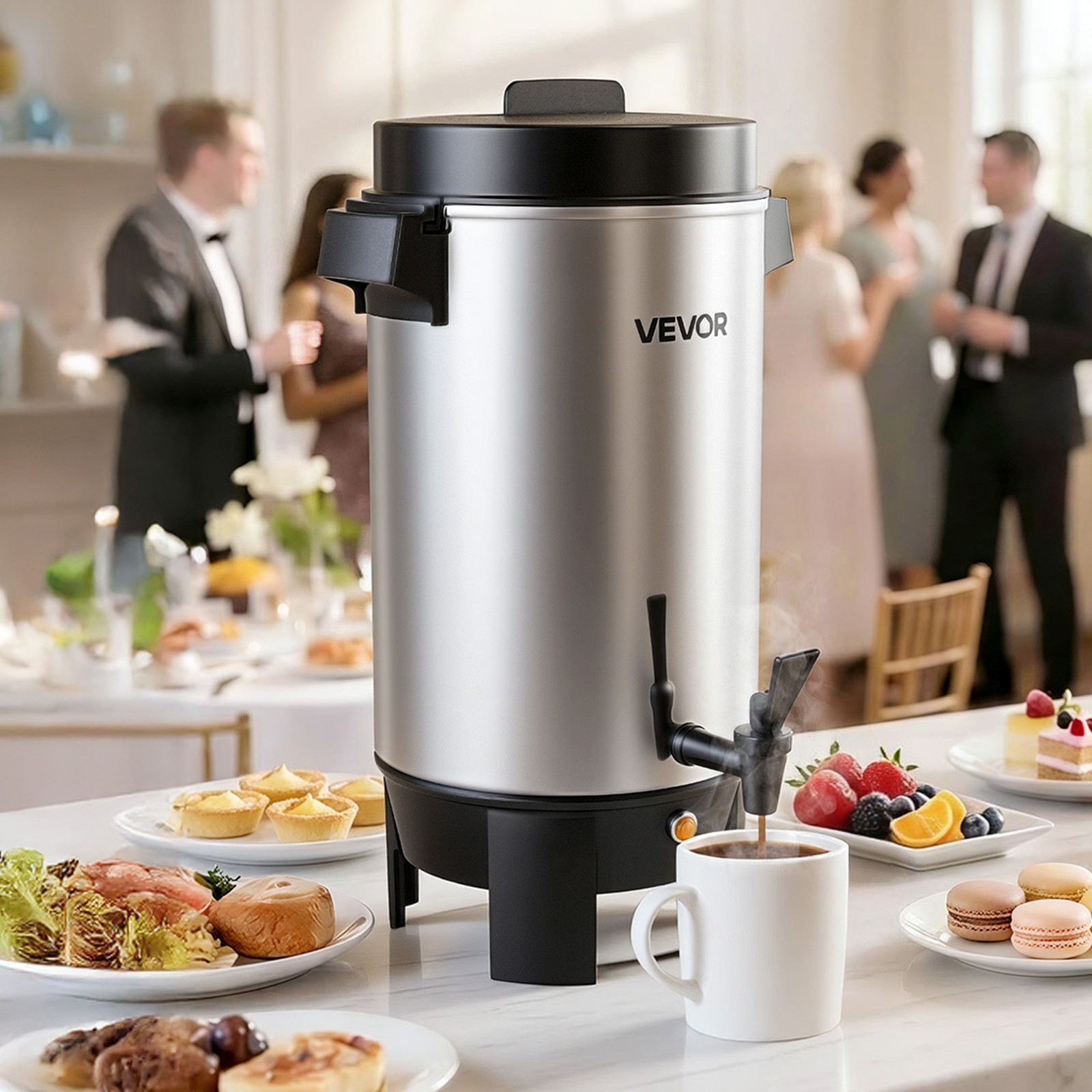 VEVOR Commercial Coffee Urn 40 Cup (203oz)Quick Brew Hot Dispenser for Catering