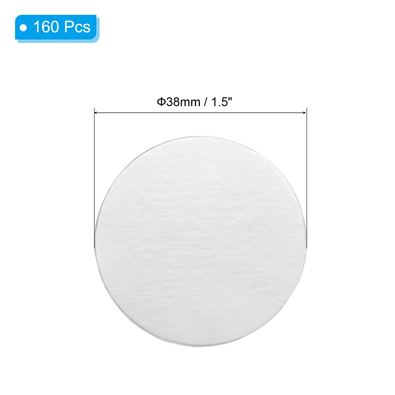 38mm/1.5» Aluminum Foil Cap Liners,160 Pcs Induction Sealer Sealing Liners