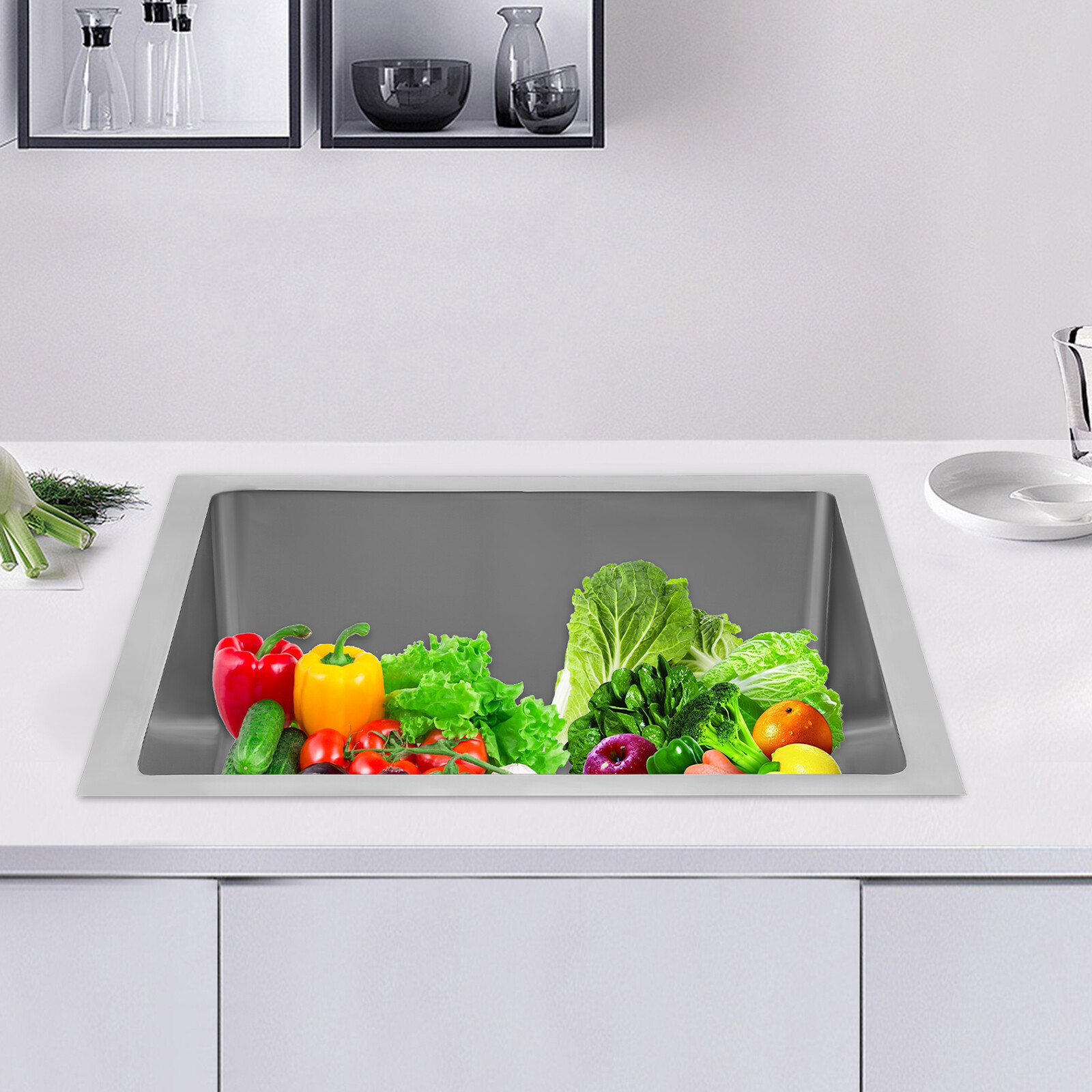 Free Standing Utility Sink, Single Bowl Commercial Sink Restaurant Kitchen Sink