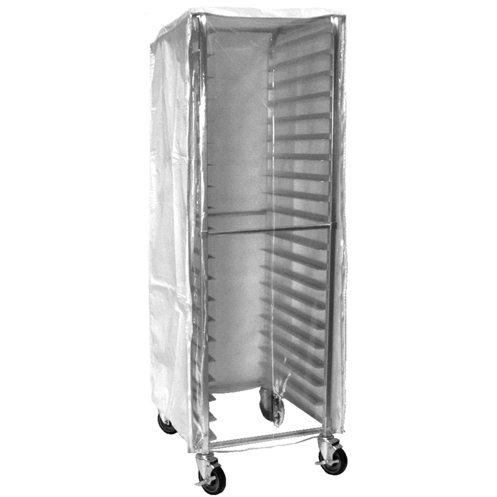 GSW AAR-20CW White Plastic Cover w/ Clear Front Bun Pan Rack Cover w/ 2 Zippers