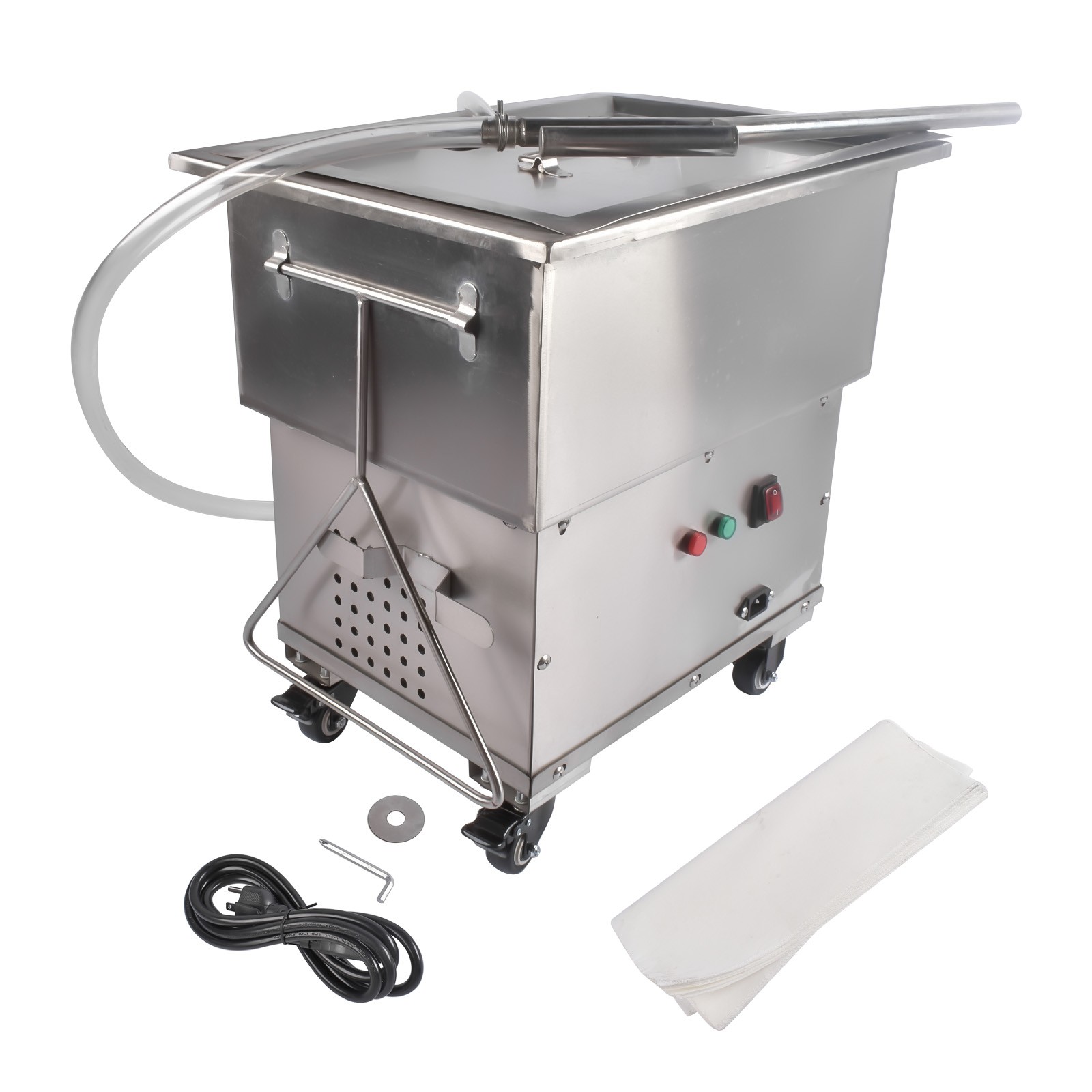 Fryer Oil Filter Cart Machine Commercial Cooking Oil Filtration System 370W