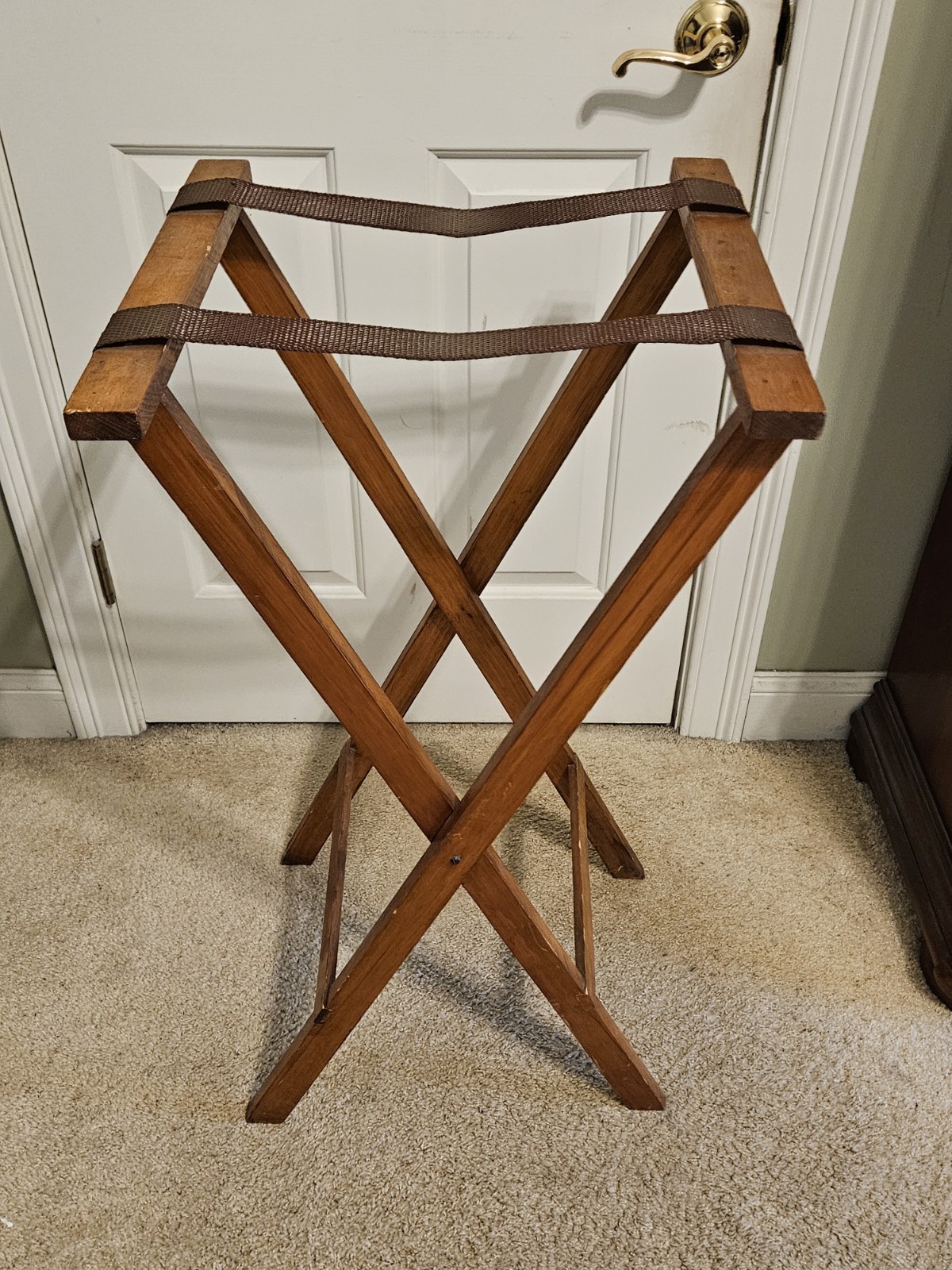 Vintage Restaurant Waitress Folding Server’s Tray Stand in Walnut Finish 38″