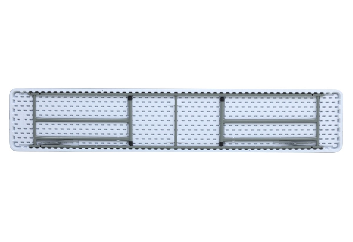 TentandTable Rectangle Seminar Plastic Table, White, 96 in