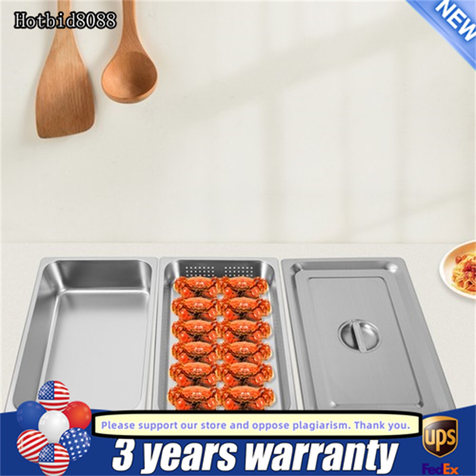 Full Size Perforated Stainless Steel Steam Table Food Pan Deep Hotel Steam Pan