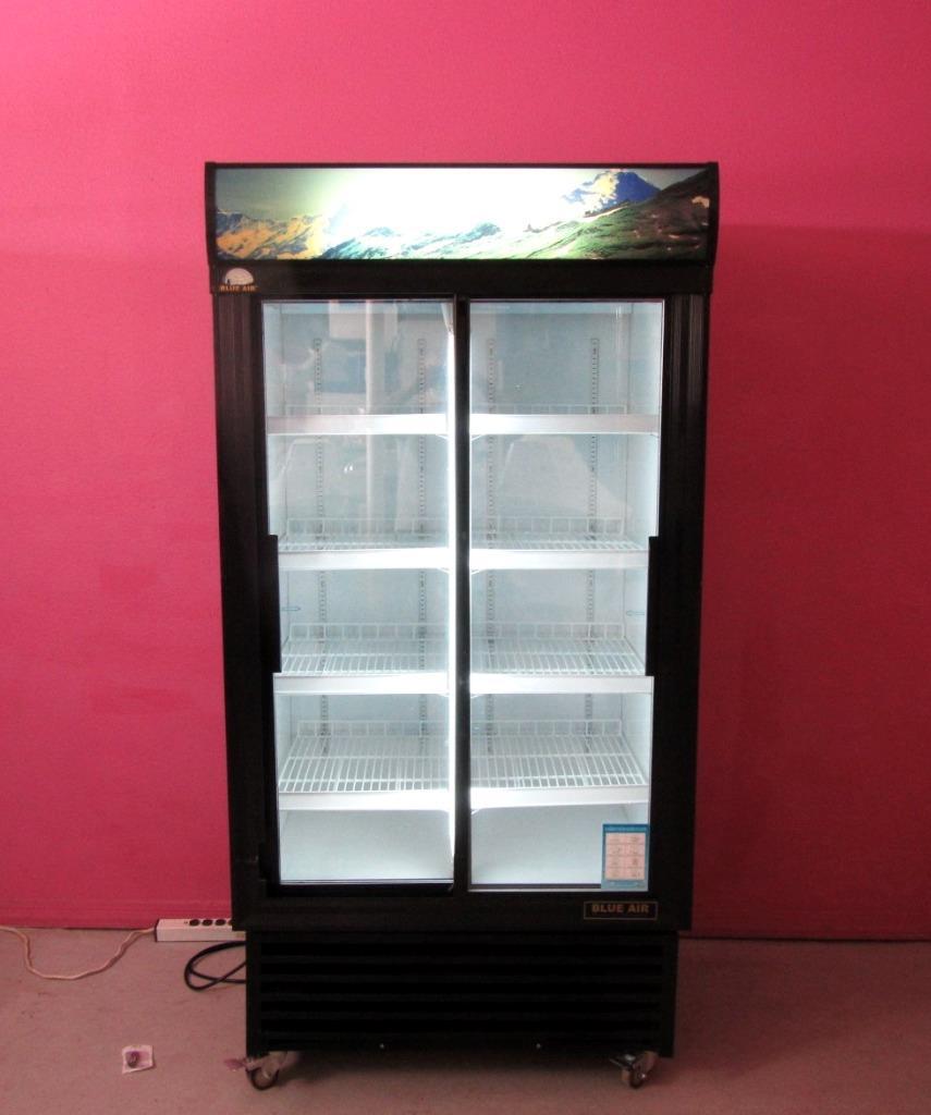 Blue Air BAGR35 Reach In 2 Glass Door Merchandising Display Refrigerator 26 c/f