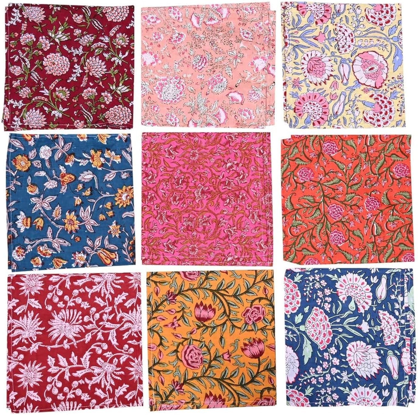 10 Pc Mix Lot Napkin Hand Blo Print Cotton Napkin Handmade 16×16