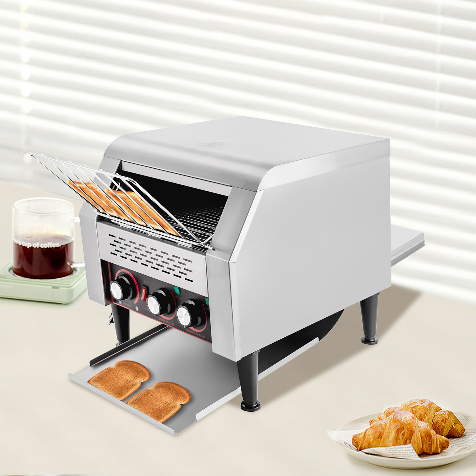 300PCS/H Electric Commercial Conveyor Toaster Tray Toasting Machine Restaurant