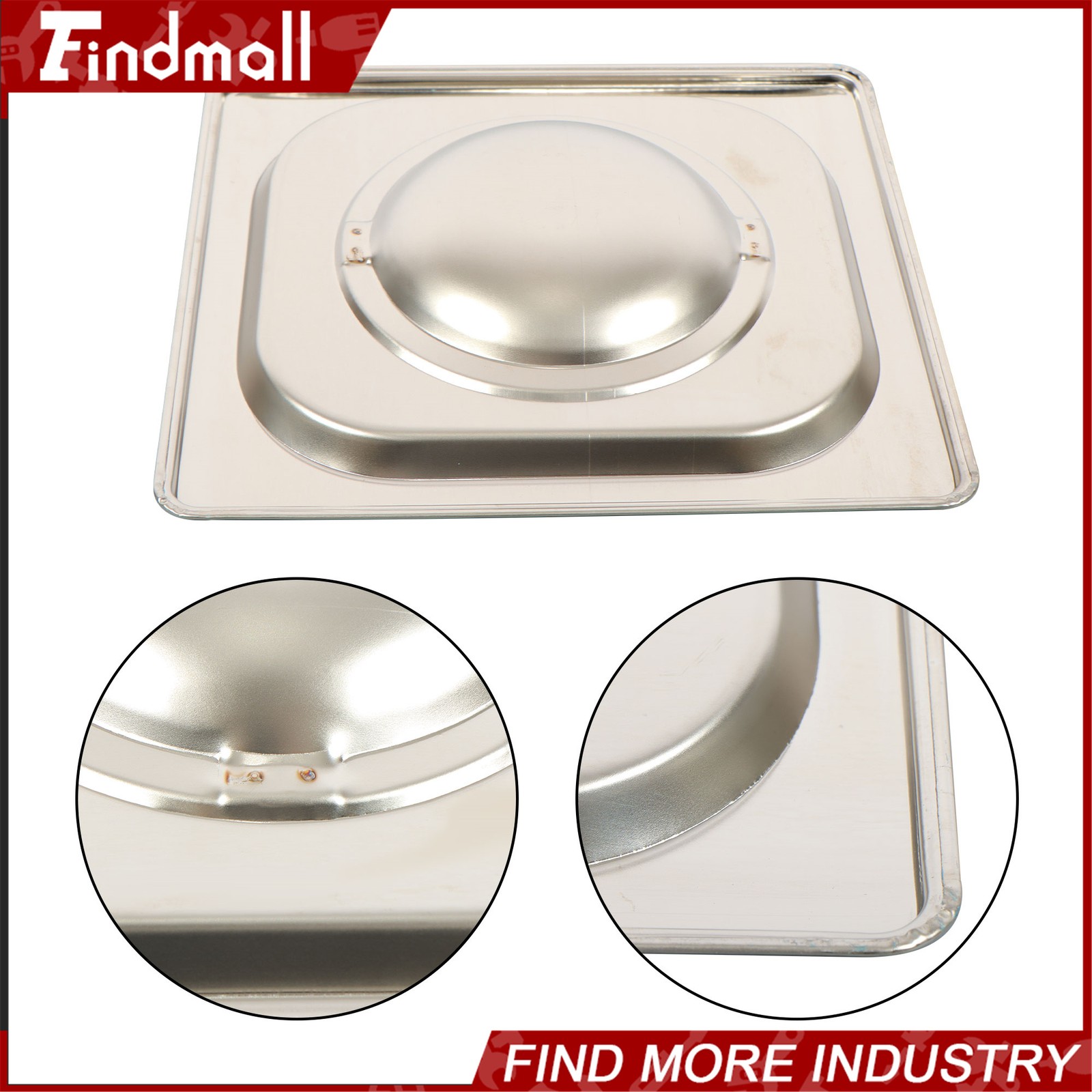 Findmall 6 Set Hotel Pan 1/6 Size Stainless Steam Table 6 Inch Deep with Lid