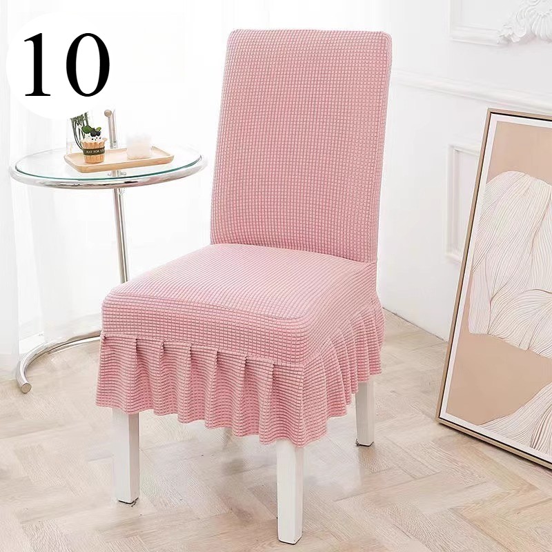 4pcs Universal Elastic Chair Cover One-Piece Chair Seatback Cover Pleated Trim
