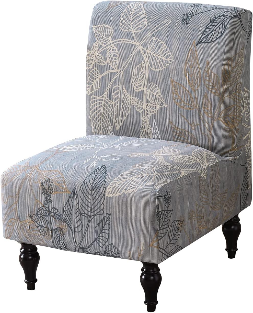 Armless Chair Slipcover – Removable, Washable, Printed Accent Chairs for Living