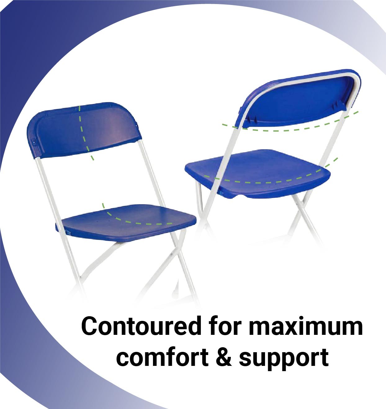 Plastic Folding Chairs Blue 10 Pack Indoor Outdoor Event Party 700 lb Capacity