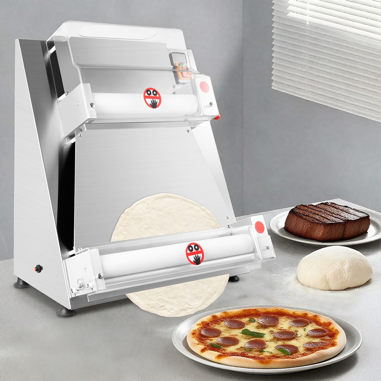 Commercial 4-16″ Electric Pizza Dough Roller Sheeter Pastry Press Making Machine