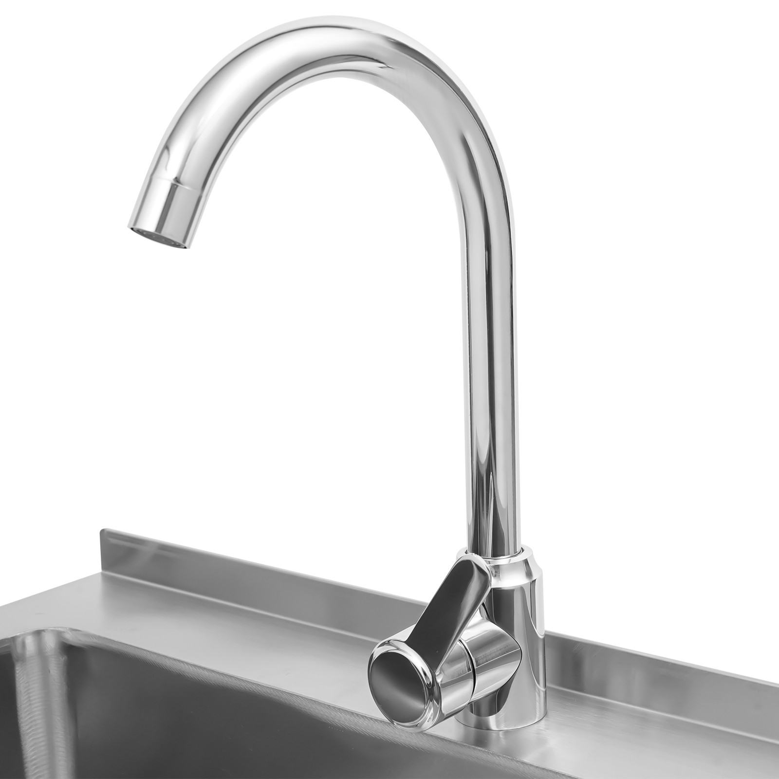 Freestanding Stainless Steel Utility Sink with Pull-Out Faucet for Kitchen