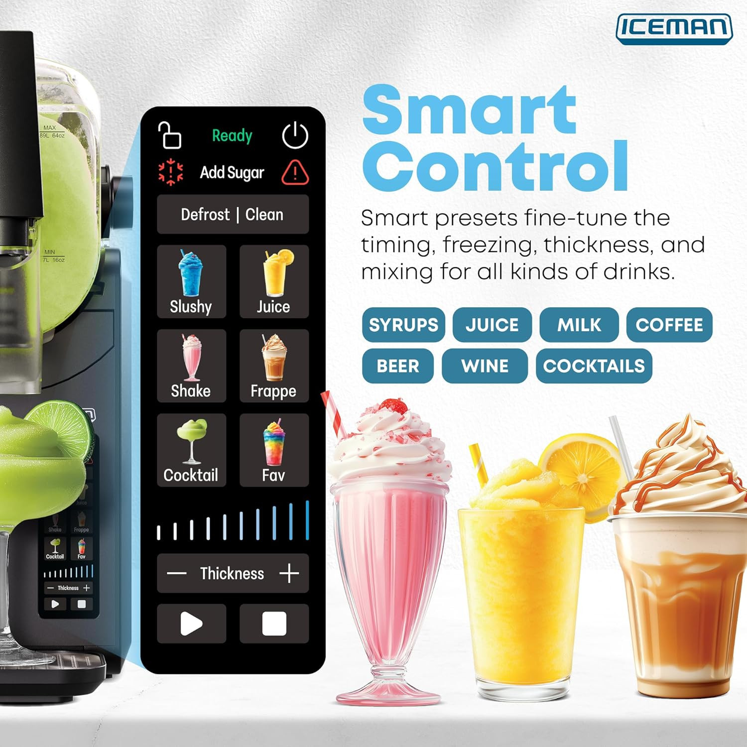 Iceman by Chefman Slush-Ease MAX 90Oz Slushie Machine, 64Oz Liquid Capacity
