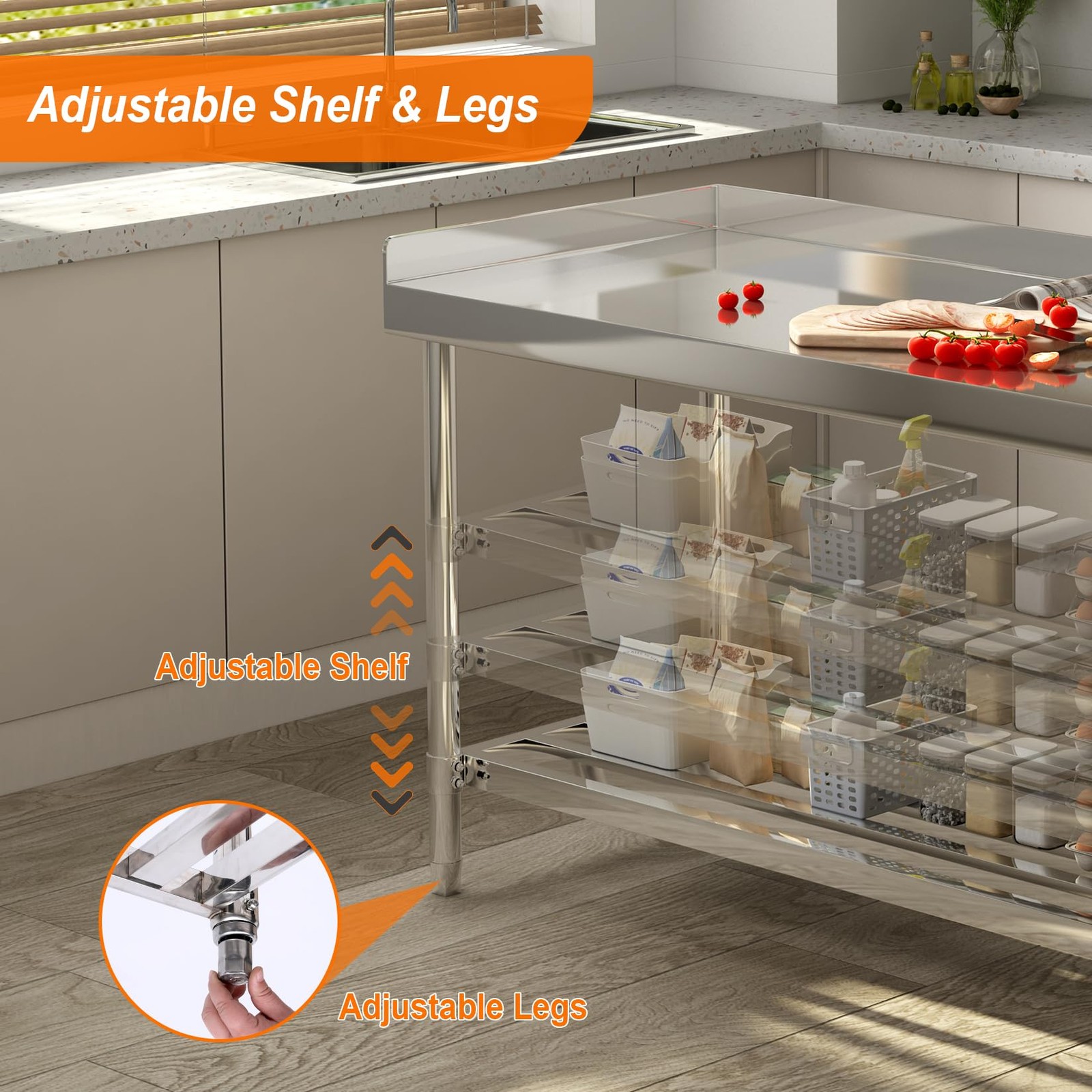 48″ x 24″ Stainless Steel Commercial Kitchen Prep Work Table with Backsplash