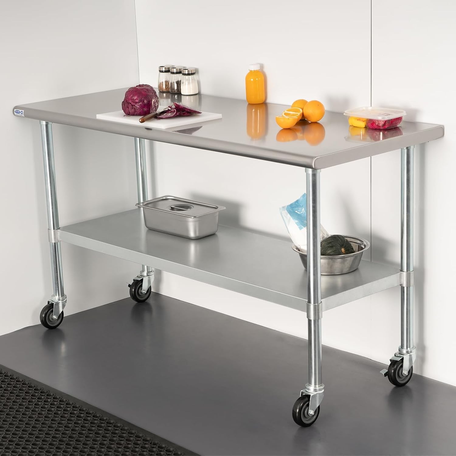 Stainless Table 30×72 HARDURA Wheels