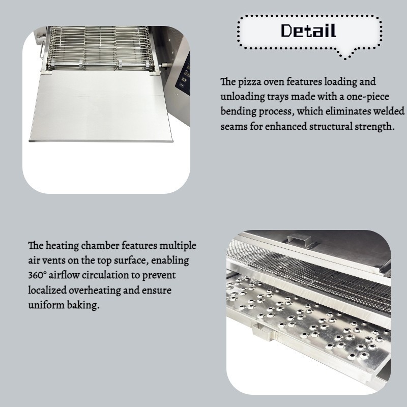 220V 9kW Conveyor Pizza Oven Commercial Baking Electric Oven Max Pizza 15 Inchs
