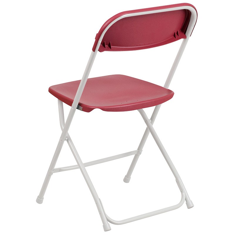 Plastic Folding Chairs Red 10 Pack Indoor Outdoor Event Party 700 lb Capacity