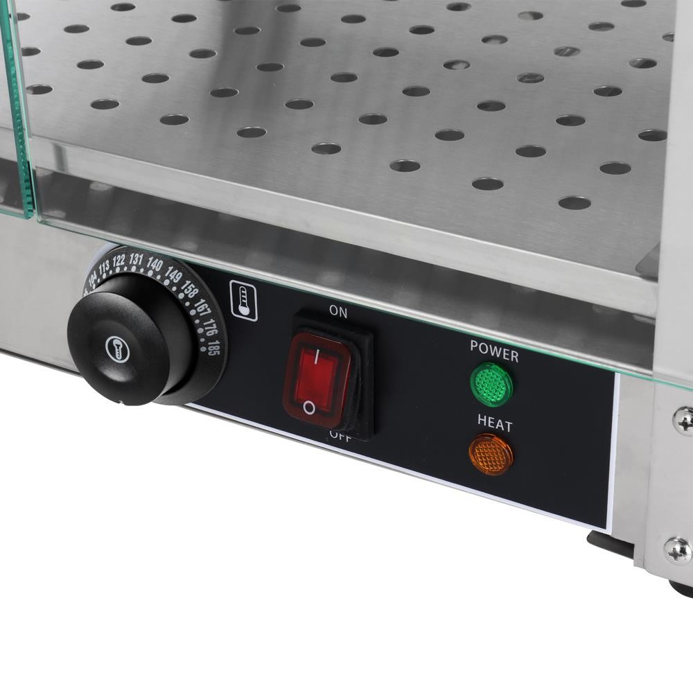 2 Tier Electric 800W Food Warmer Display Case Commercial Food Pizza Showcase New