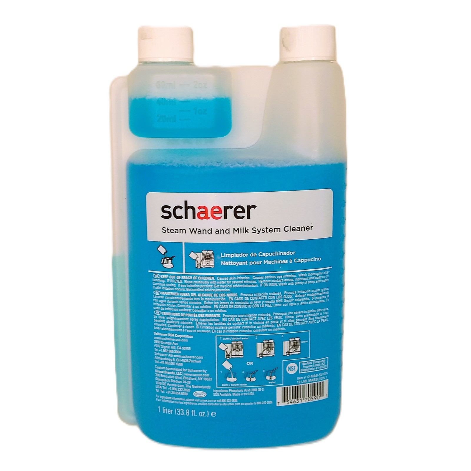 Schaerer Steam Wand & Milk System Cleaner 1L for Alkaline Suitable Machines
