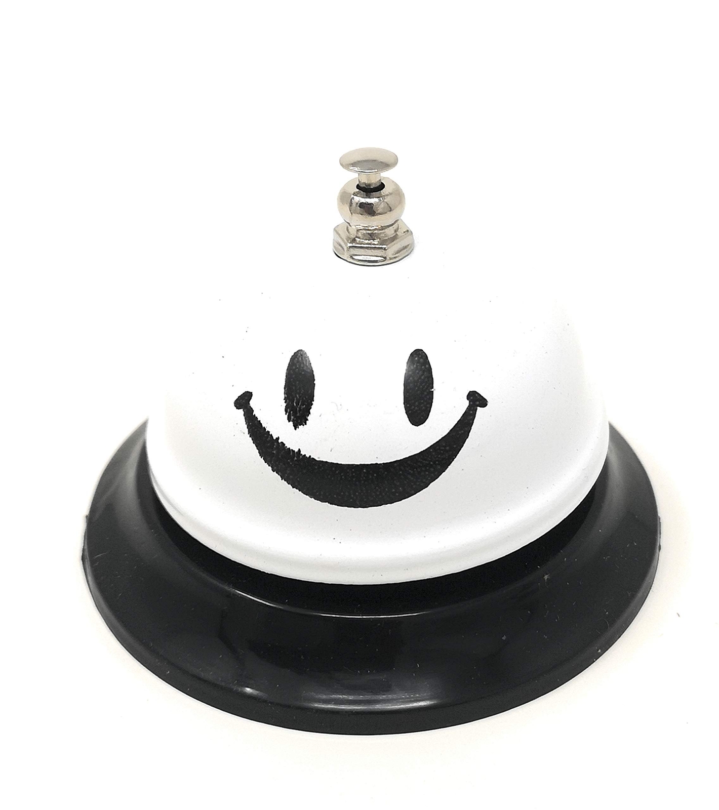 ASIAN HOME Call Bell, 3.35 Inch Diameter, Metal Bell, White Smiley Face, Desk…