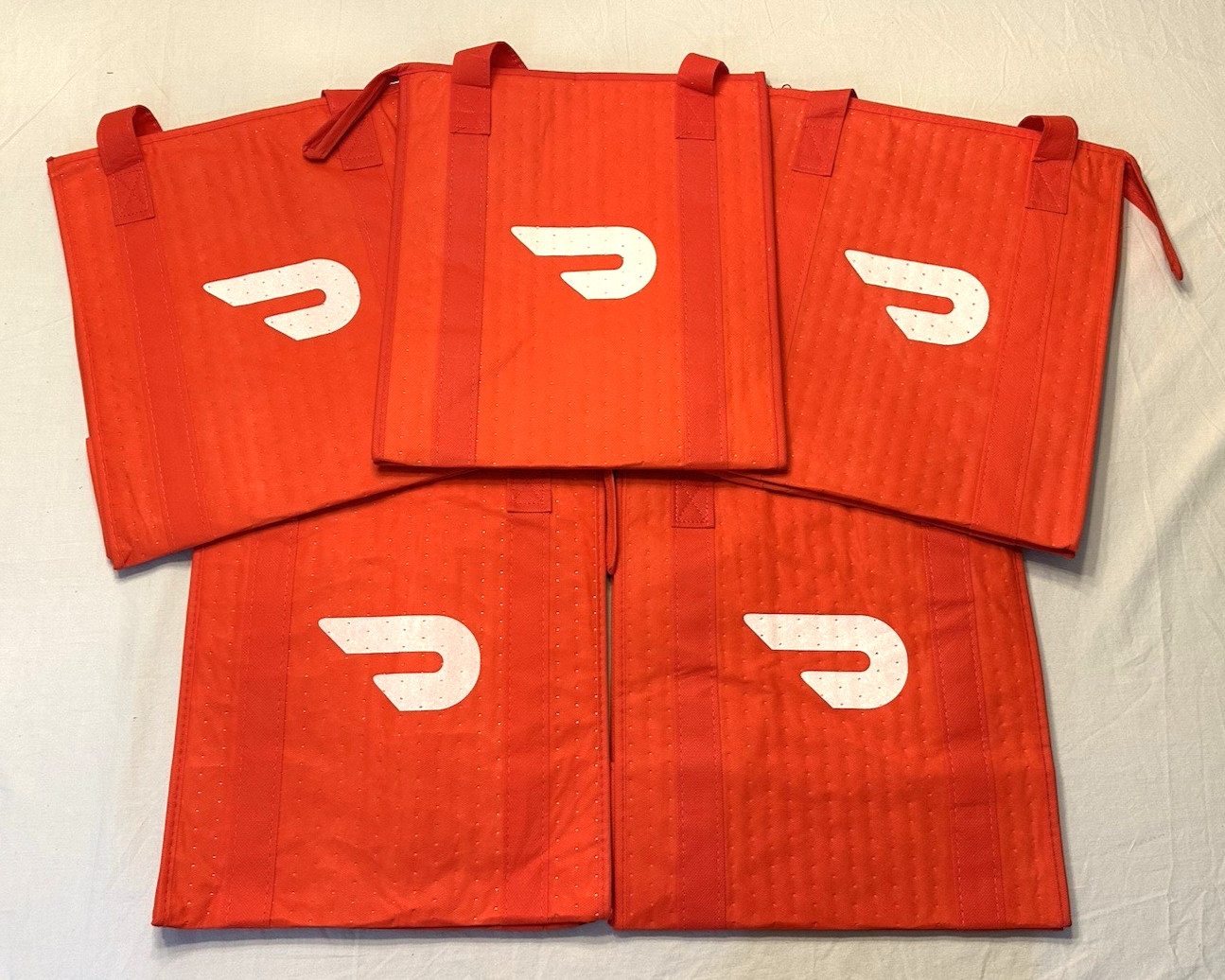 Lot of 10 ~ DOORDASH ~ 13x15x9 ~ Zippered Insulated Delivery Bag / Tote ~