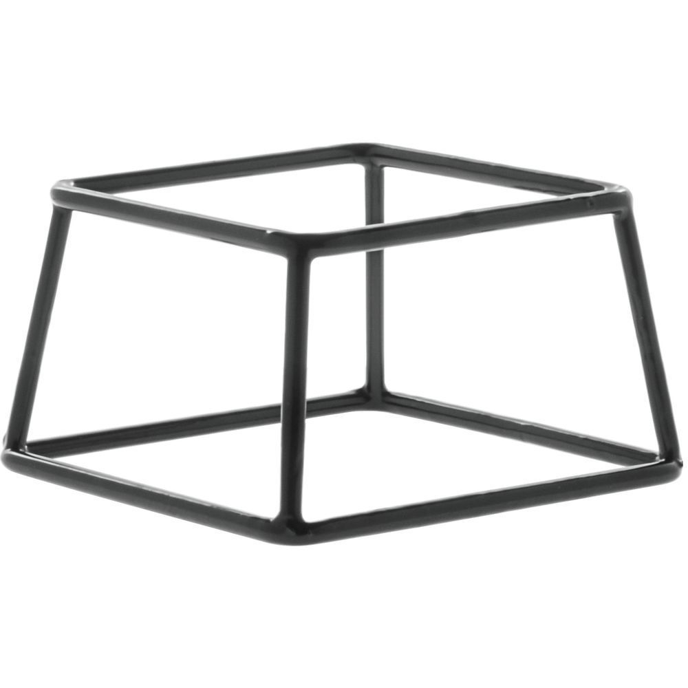 HUBERT® Pedestal Display Riser Square Black Rubber-Coated Steel – 7″L x 6″W x