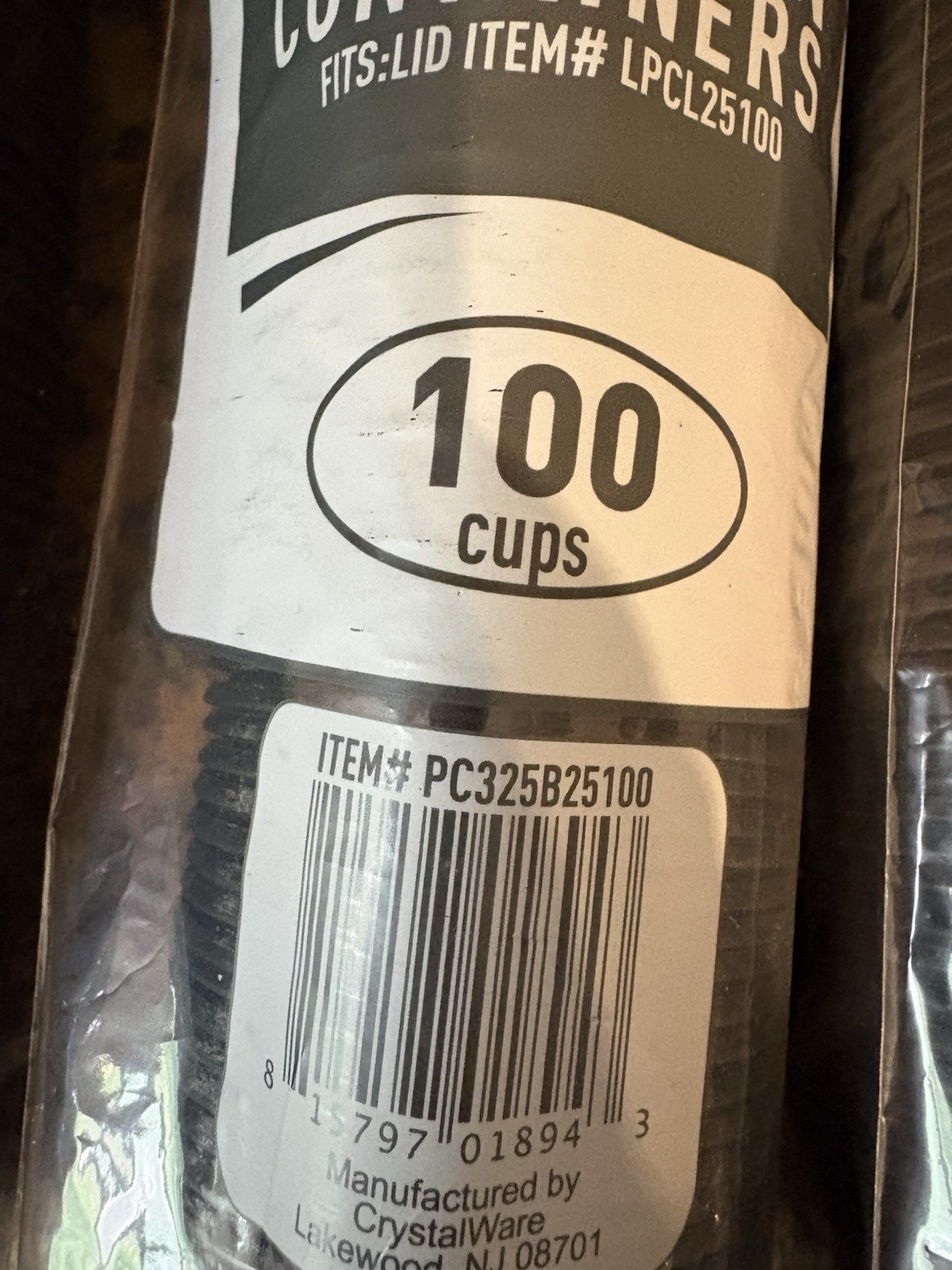 Crystal Ware 3.25 OZ Portion Containers 100 Cups In Each Set of 5 NO LIDS NEW