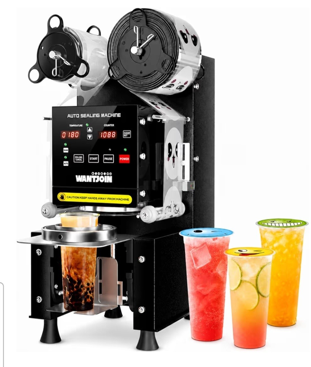 WantJoin Cup Sealing Machine Full Automatic Cup Sealer Machine 90/95mm Electric