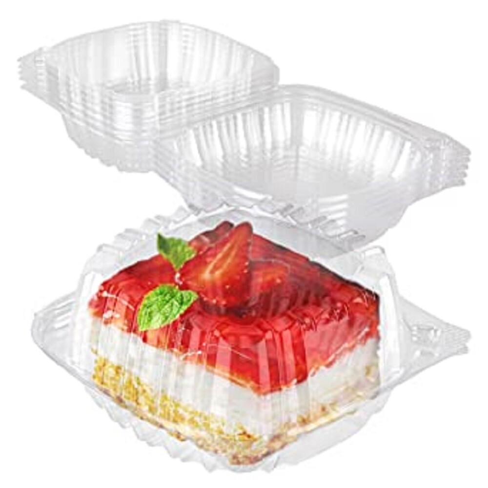 DART SOLO C57PST1 Clear Plastic Seal Hinged-Lid Food Containers 6 x 6″