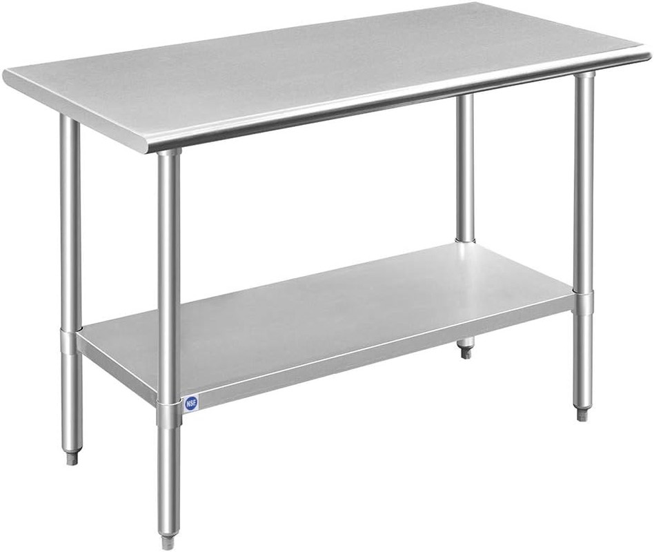 Stainless Steel Table for Prep & Work 24X48 Inches, NSF Metal Commercial Kitchen