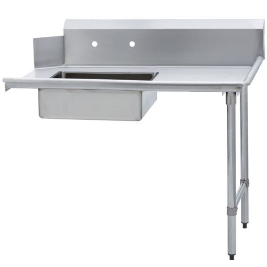 Prepline PSDT-48R 30″D x 48″L Left Side Soiled Dishtable with Pre-Rinse Bowl
