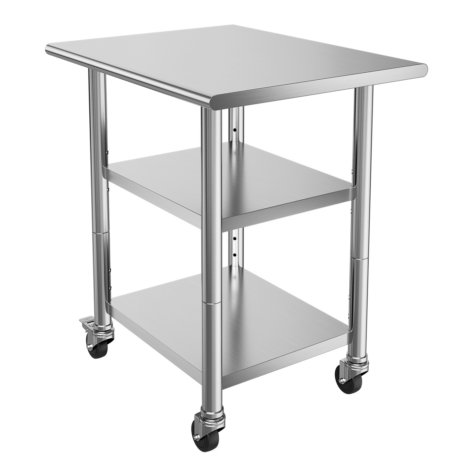 Uimoso Commercial Stainless Steel Kitchen Prep Table, 24×30 Inch, 3 Shelves