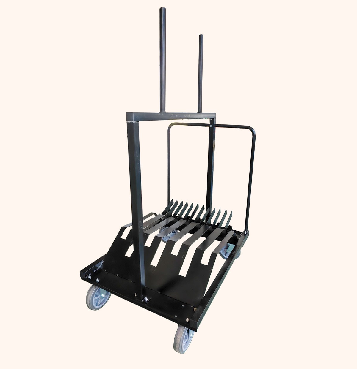 Cocktail Folding Table Rolling Cart, Heavy Duty Steel Dolly Storage Mover