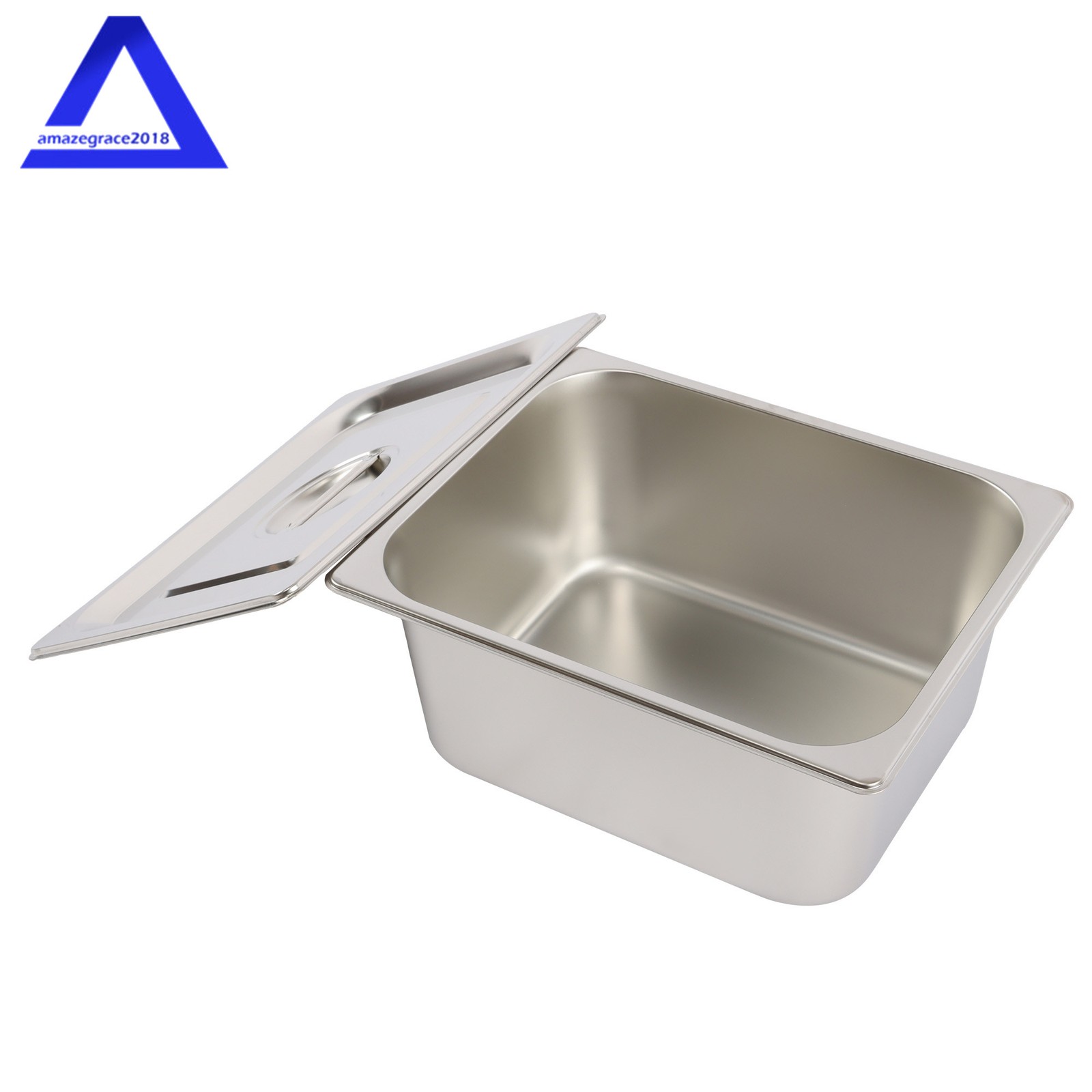 Steam Table Hotel Pans 1/2 Size 6″ Deep 2Pcs Stainless Steel Metal Tray with Lid