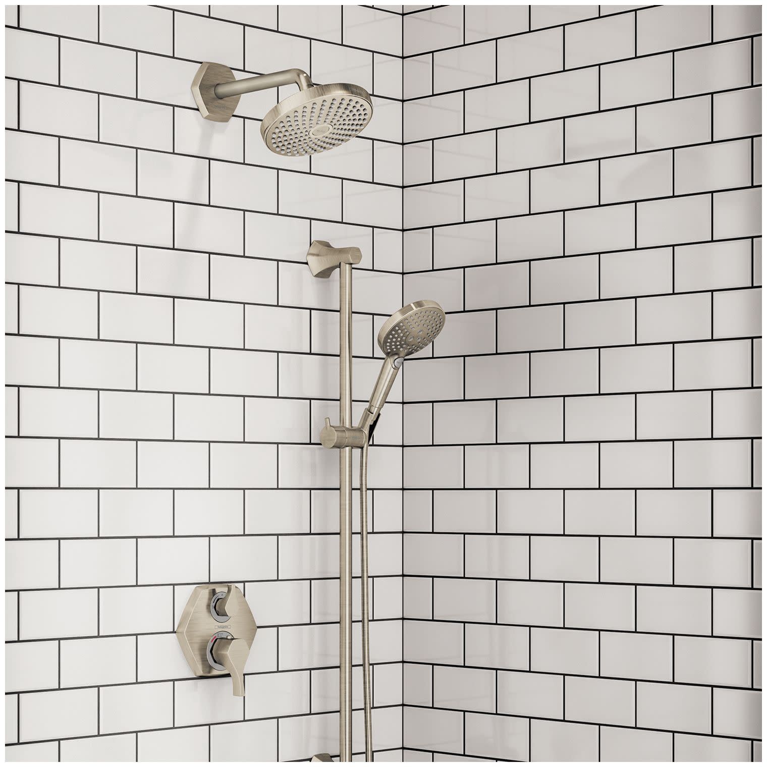 Hansgrohe 04820 Locarno Two Function Thermostatic Valve Trim Only – Brushed Gold