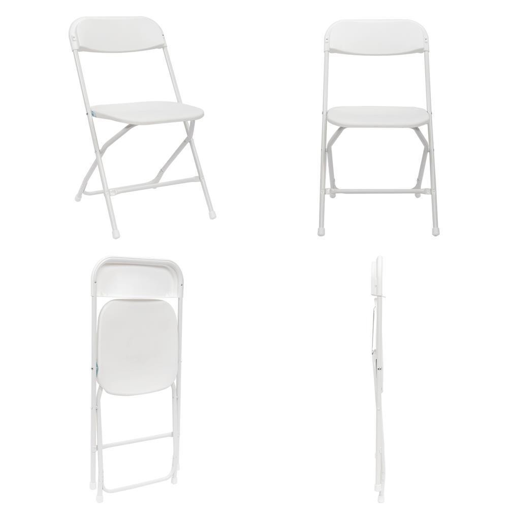 12 Pieces Commercial Plastic Folding Chairs Stackable Picnic Party Dining Seats