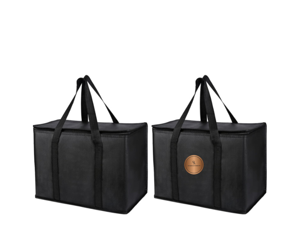 X-Large Reusable and Insulated Cooler Bag – Black (2-PACK)