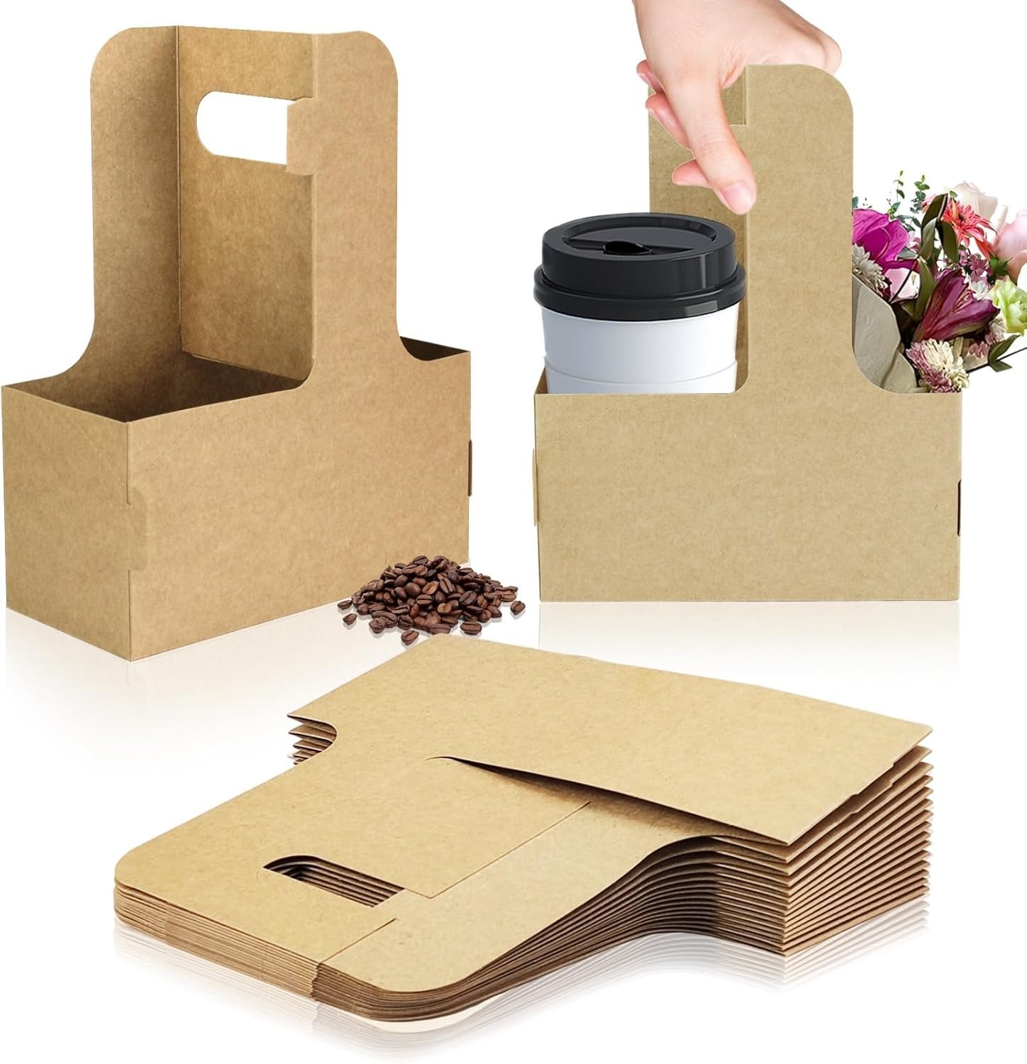 Versatile 2 Cup Paperboard Drink Carrier – Perfect for Coffee Shops and Takeout