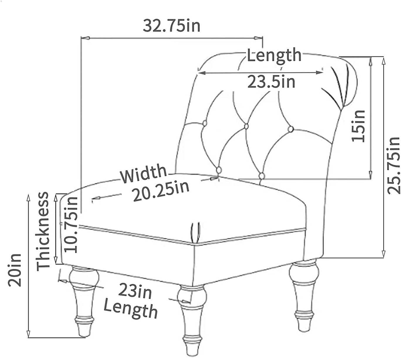 Armless Accent Chair Cover, Stretch Chair Slipcover Printed Slipper Chair Covers