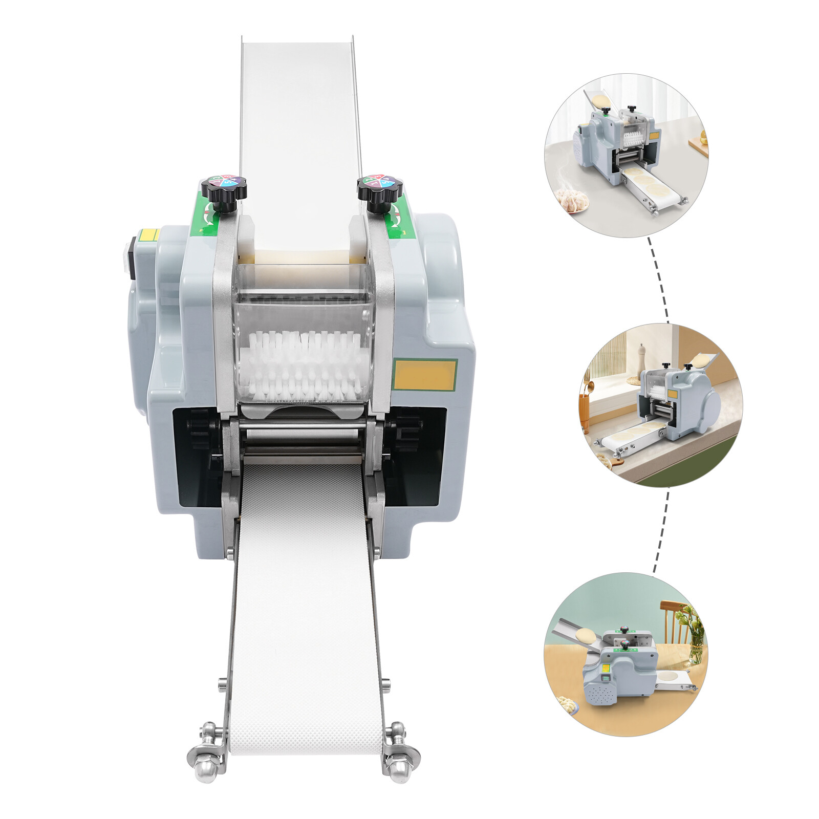 Automatic Dumpling Skin Machine 110V Dumpling Wrapper Maker 60 Pieces/Min Silver