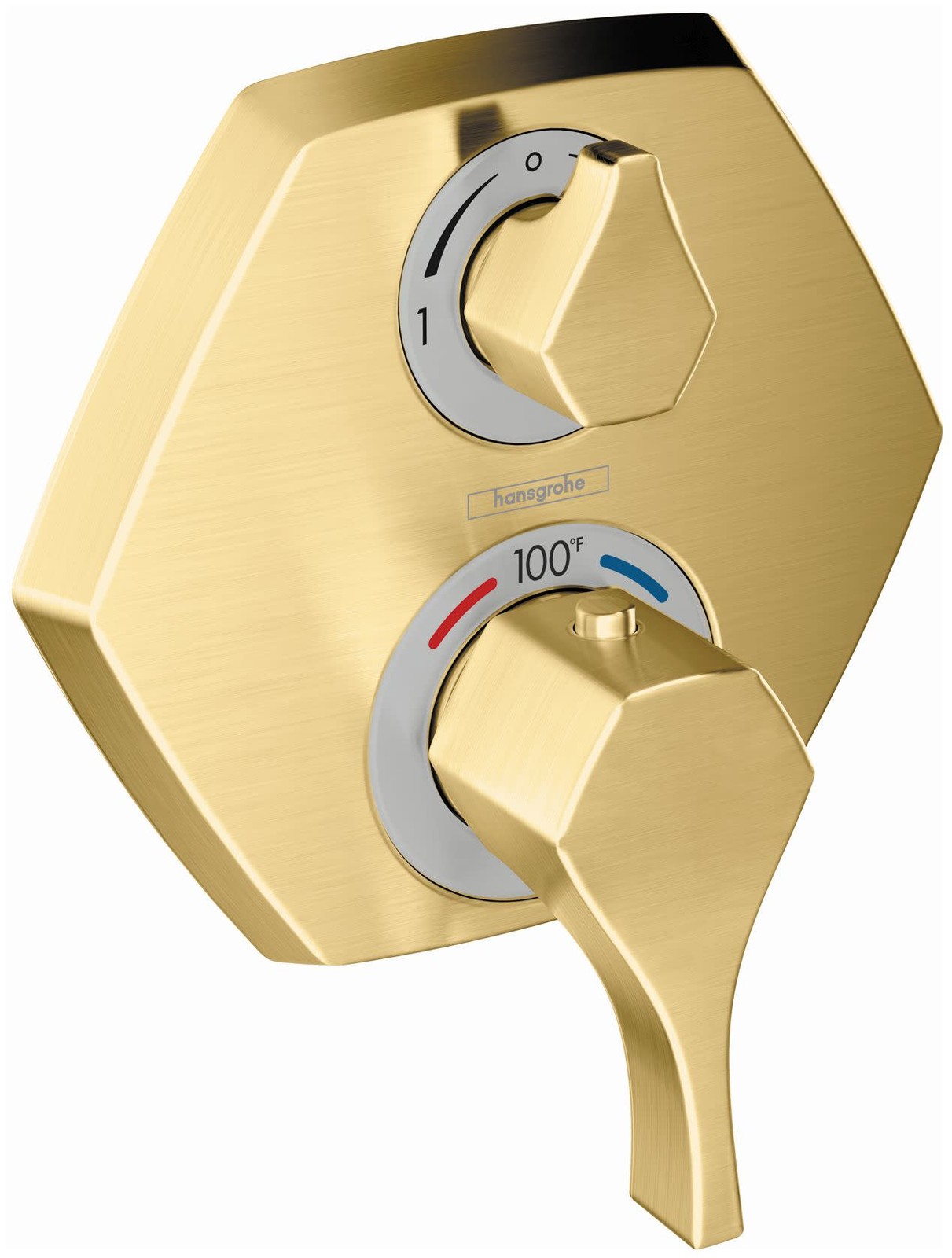 Hansgrohe 04820 Locarno Two Function Thermostatic Valve Trim Only – Brushed Gold